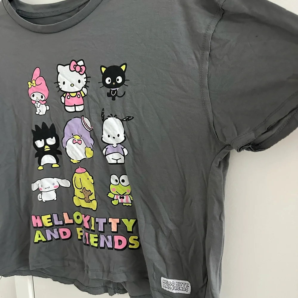 Hello Kitty Grey/Multi Distressed Short Sleeve Sleep T-Shirt. Size M(8-10) - Picture 3 of 11